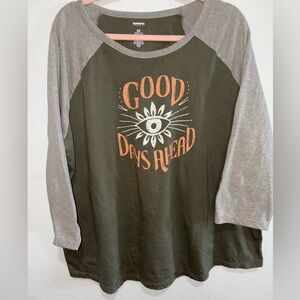 Sonoma Olive and Gray Women's Plus Shirt